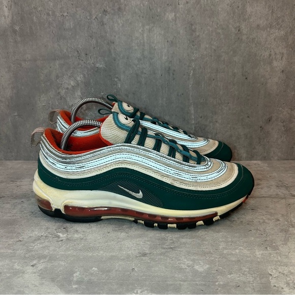 Nike AIr Max 97 Sneakers 921522-300 Womens sz 8 - white/green - Picture 1 of 6
